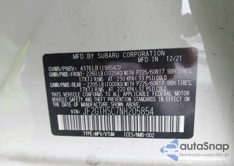 2022 Subaru Crosstrek Sport from USA, damaged, VIN JF2GTHSC7NH205854